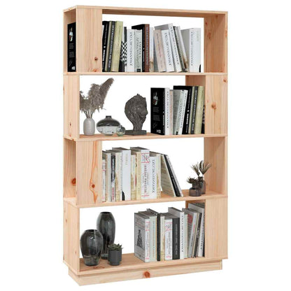 814059 vidaXL Book Cabinet/Room Divider 80x25x132 cm Solid Wood Pine