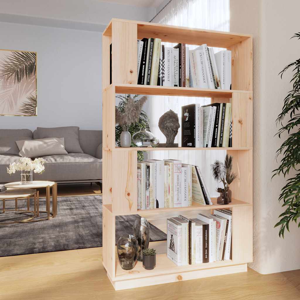 Book Cabinet | Natural wood | Solid pine wood | 80 x 25 x 132 cm
