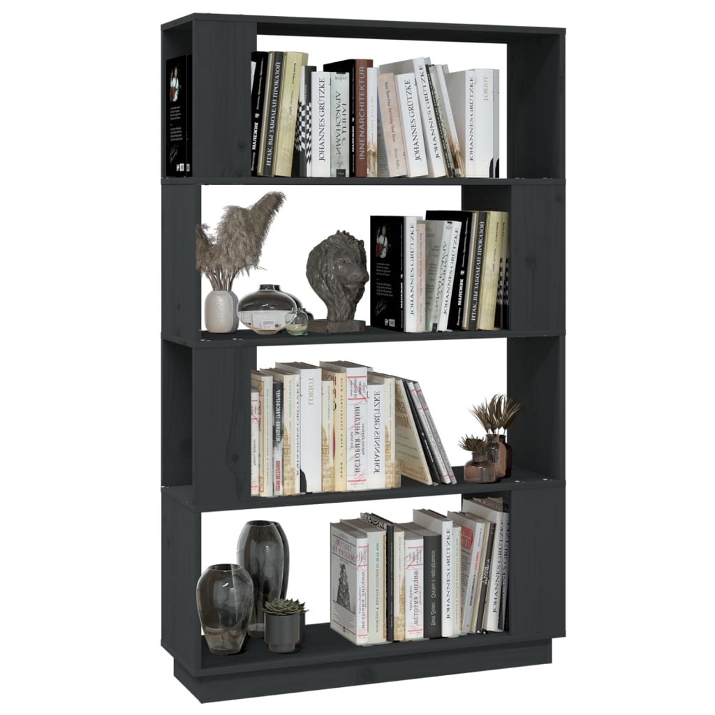 Book Cabinet/Room Divider Grey 80x25x132 cm Solid Wood Pine