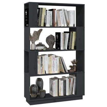 Book Cabinet/Room Divider Grey 80x25x132 cm Solid Wood Pine
