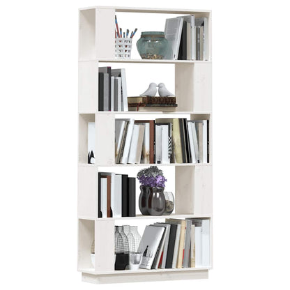 Book Cabinet/Room Divider White 80x25x163.5 cm Solid Wood Pine