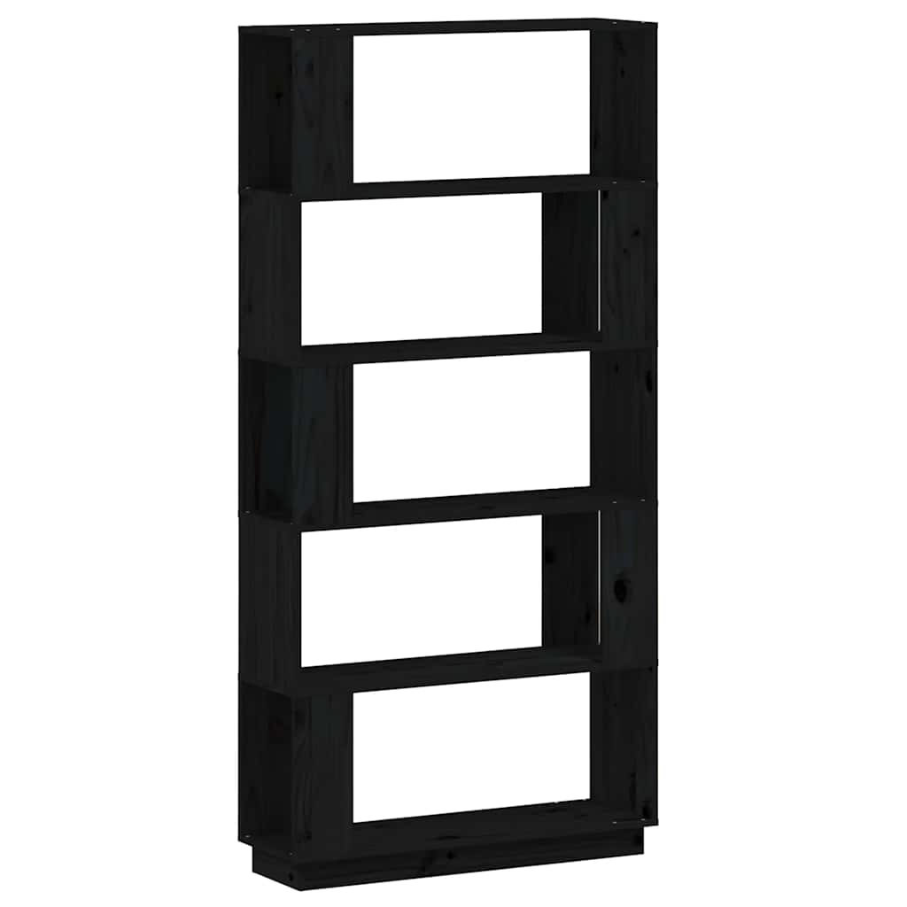 Book Cabinet/Room Divider Black 80x25x163,5 cm Solid Wood Pine