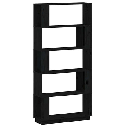Book Cabinet/Room Divider Black 80x25x163,5 cm Solid Wood Pine