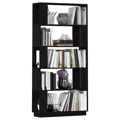 Book Cabinet/Room Divider Black 80x25x163,5 cm Solid Wood Pine