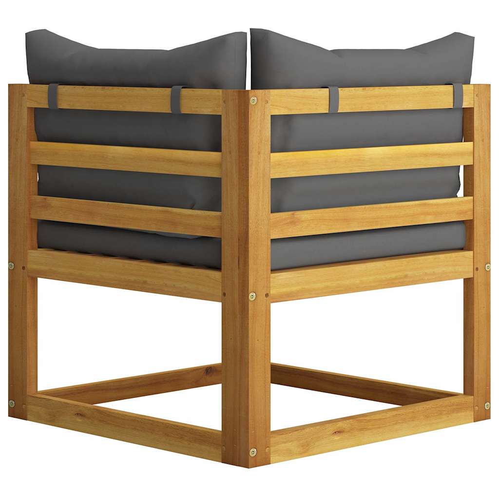2-seater Garden Bench with Dark Grey Cushions