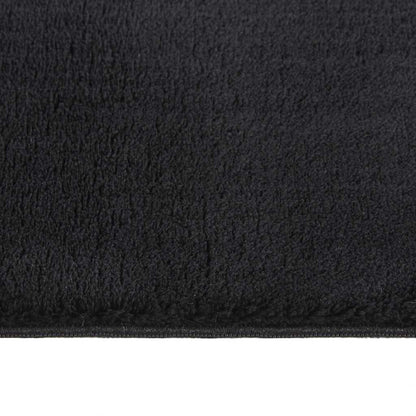 Washable Rug Soft Shaggy 160x230 cm Anti Slip Black