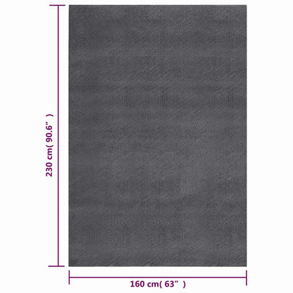 Washable Rug Fluffy Short Pile 160x230 cm Anti Slip Anthracite