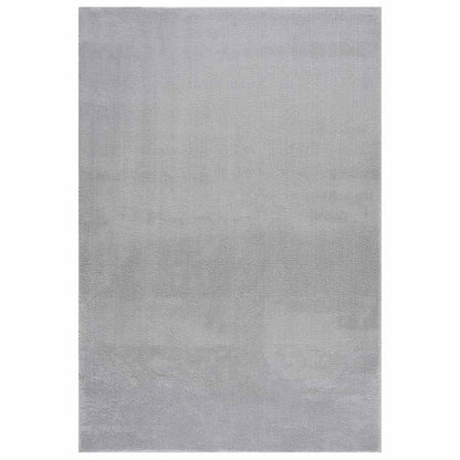 Washable Rug Soft Fluffy Short Pile 160x230 cm Anti Slip Grey