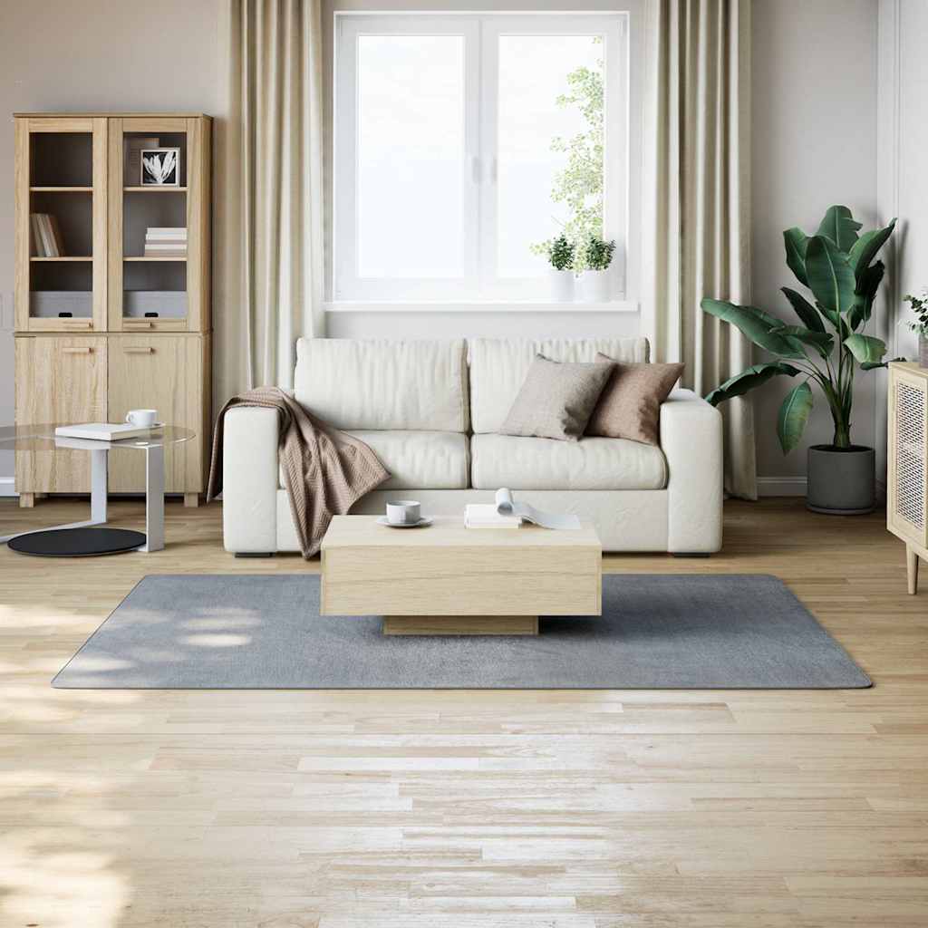 Washable Rug Soft Fluffy Short Pile 160x230 cm Anti Slip Grey
