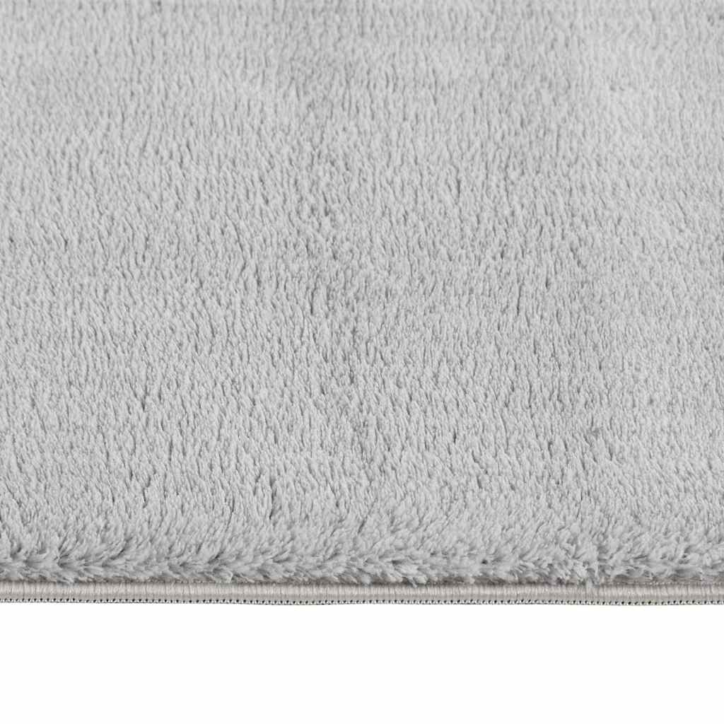 Washable Rug Soft Fluffy Short Pile 160x230 cm Anti Slip Grey