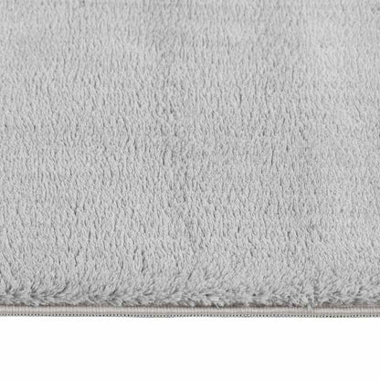 Washable Rug Soft Fluffy Short Pile 160x230 cm Anti Slip Grey