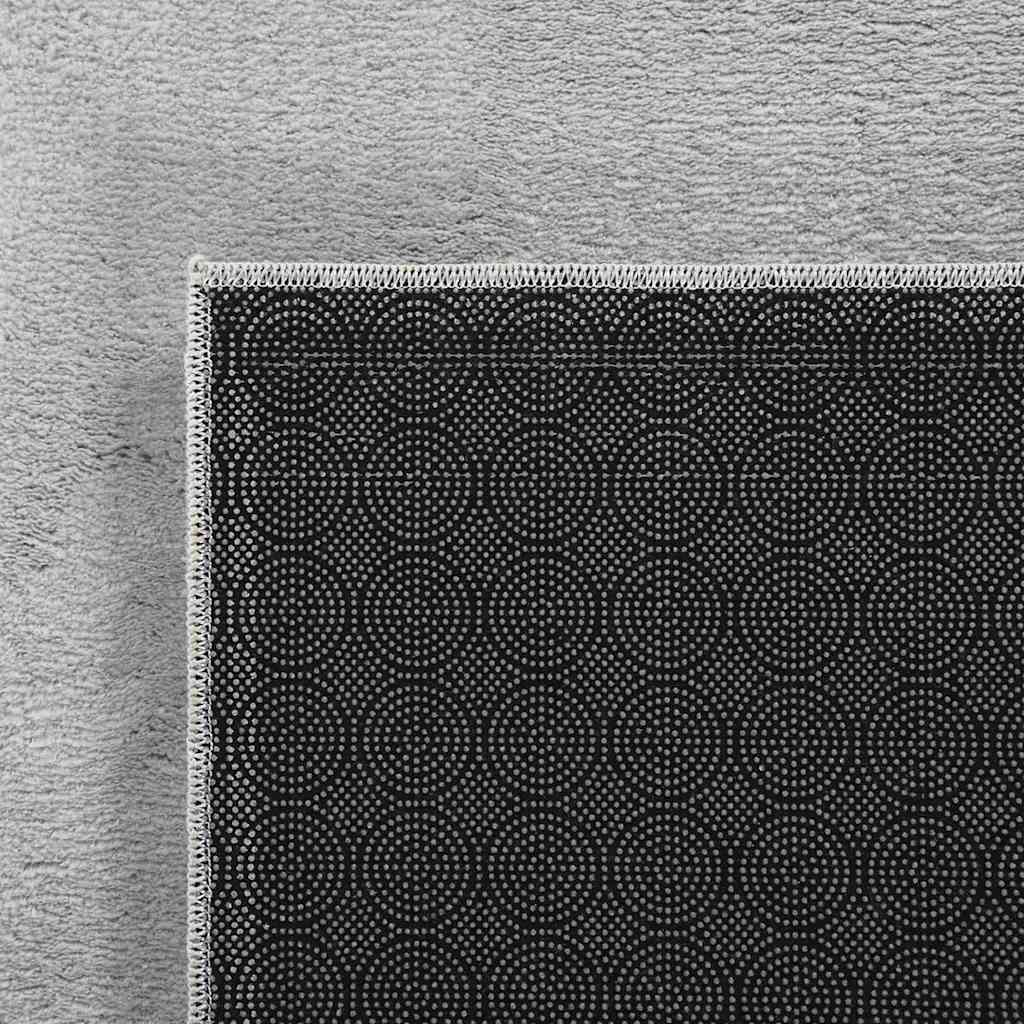 Washable Rug Soft Fluffy Short Pile 160x230 cm Anti Slip Grey
