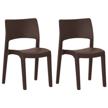 Garden Chair | Set of 2 | Mocha | Polypropylene | Standard | Stackable