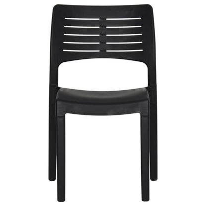Garden Chair | Set of 2 | Anthracite | Polypropylene | Medium | Stackable