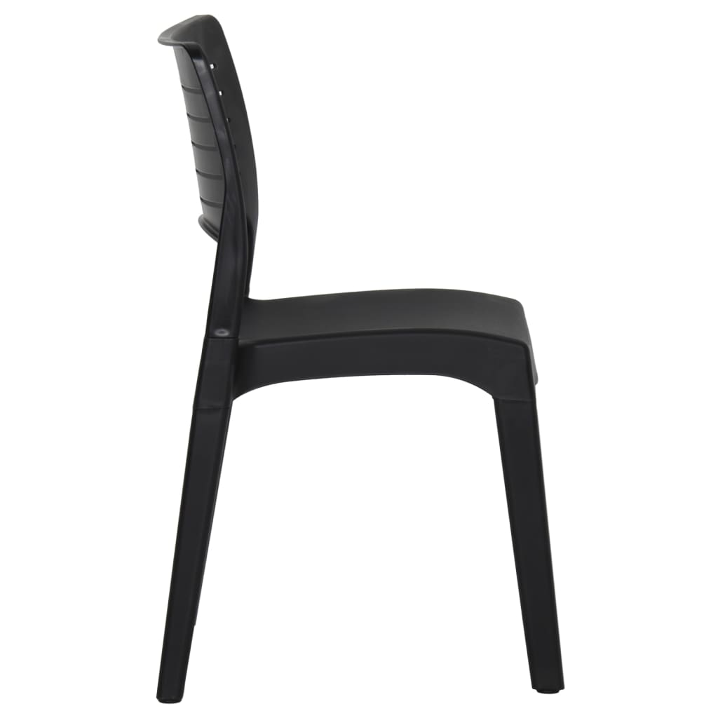 Garden Chair | Set of 2 | Anthracite | Polypropylene | Medium | Stackable