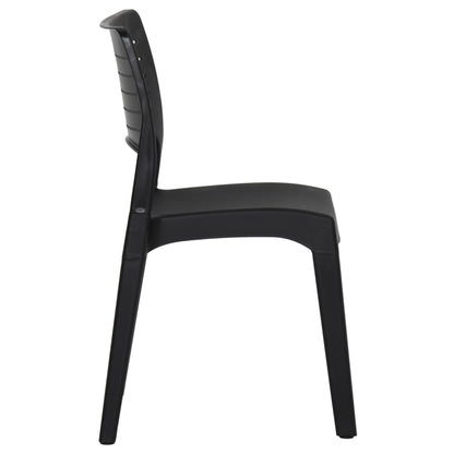 Garden Chair | Set of 2 | Anthracite | Polypropylene | Medium | Stackable