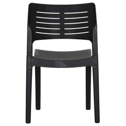Garden Chair | Set of 2 | Anthracite | Polypropylene | Medium | Stackable