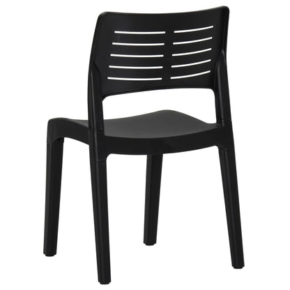 Garden Chair | Set of 2 | Anthracite | Polypropylene | Medium | Stackable
