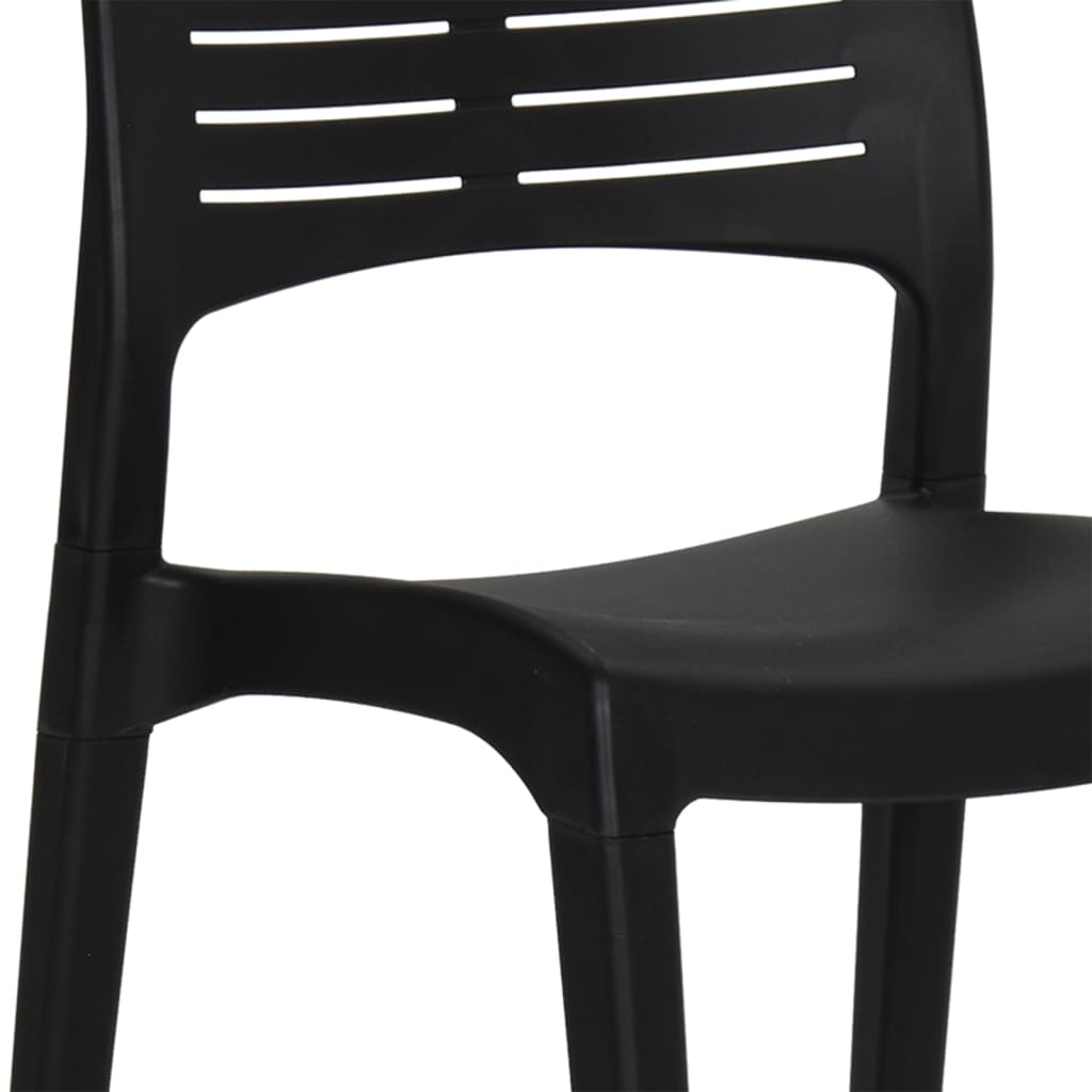 Garden Chair | Set of 2 | Anthracite | Polypropylene | Medium | Stackable