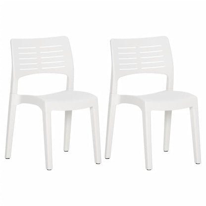 Garden Chair | Set of 2 | White | Polypropylene | Standard | Stackable