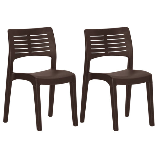 Garden Chair | Set of 2 | Mocha | Polypropylene | Standard | Ergonomic