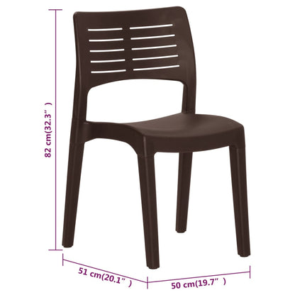 Garden Chair | Set of 2 | Mocha | Polypropylene | Standard | Ergonomic