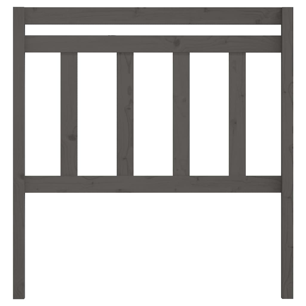 Bed Headboard Grey 81x4x100 cm Solid Wood Pine
