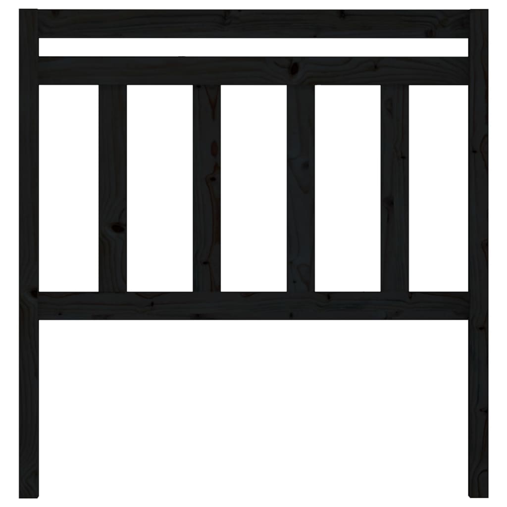 Bed Headboard Black 96x4x100 cm Solid Wood Pine