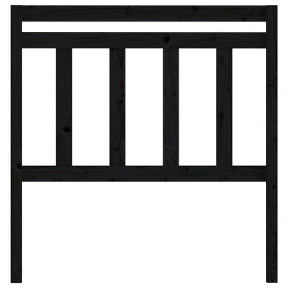 Bed Headboard Black 106x4x100 cm Solid Wood Pine