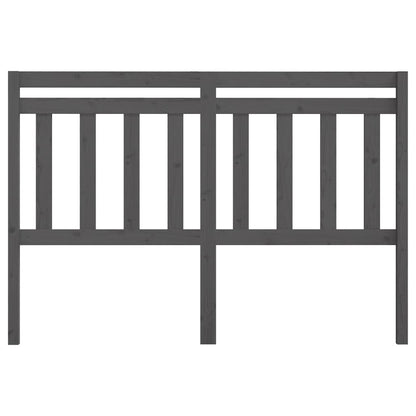 Bed Headboard Grey 146x4x100 cm Solid Wood Pine