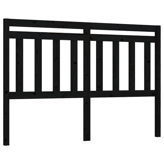 814098 vidaXL Bed Headboard Black 146x4x100 cm Solid Wood Pine