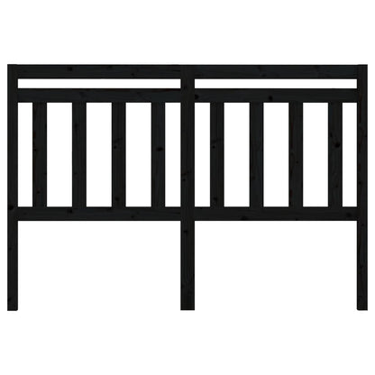 Bed Headboard Black 146x4x100 cm Solid Wood Pine