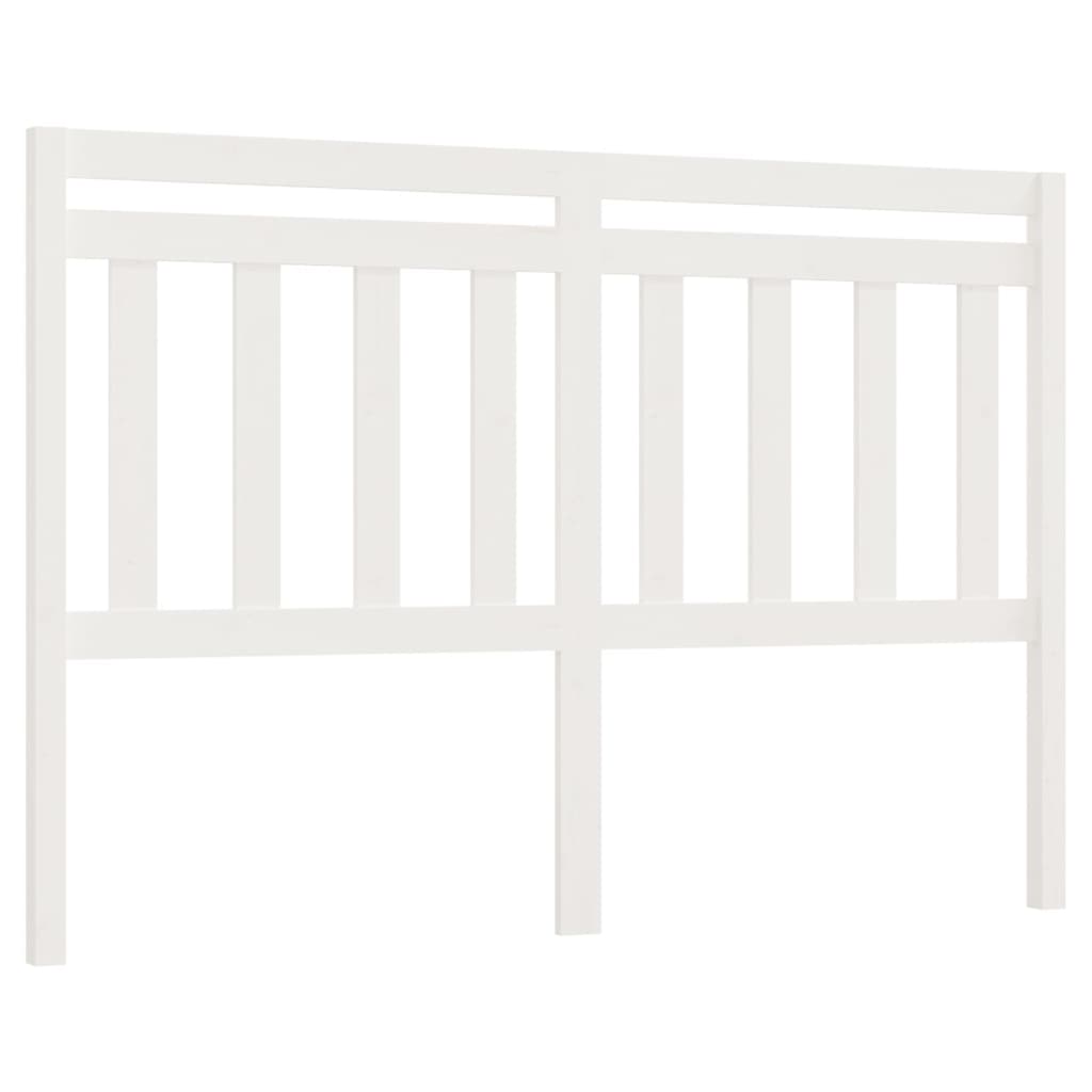 Bed Headboard White 156x4x100 cm Solid Wood Pine