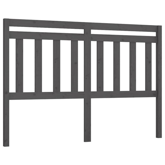 814101 vidaXL Bed Headboard Grey 156x4x100 cm Solid Wood Pine