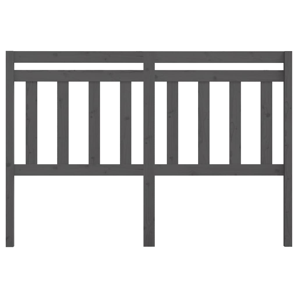 Bed Headboard Grey 156x4x100 cm Solid Wood Pine