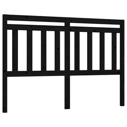 Bed Headboard Black 166x4x100 cm Solid Wood Pine