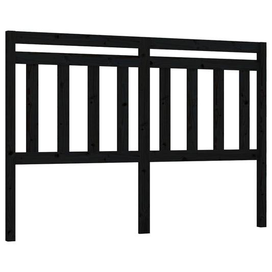 814108 vidaXL Bed Headboard Black 166x4x100 cm Solid Wood Pine