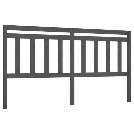 814111 vidaXL Bed Headboard Grey 186x4x100 cm Solid Wood Pine