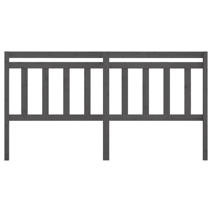 Bed Headboard Grey 186x4x100 cm Solid Wood Pine
