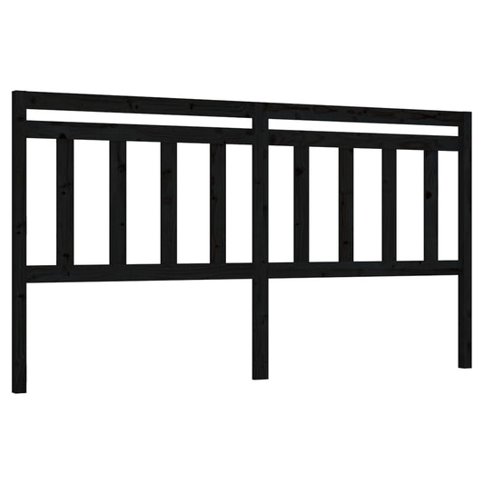 814113 vidaXL Bed Headboard Black 186x4x100 cm Solid Wood Pine