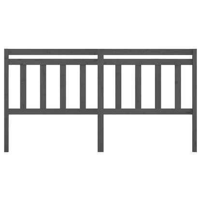 Bed Headboard Grey 206x4x100 cm Solid Wood Pine