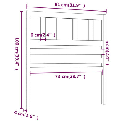 Bed Headboard | Honey Brown | Solid Pine Wood | 81 x 4 x 100 cm