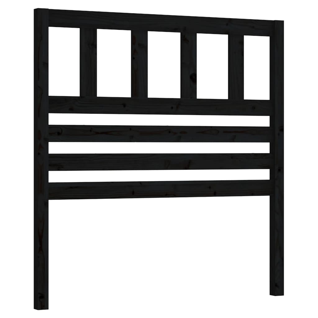 Bed Headboard | Black | Solid pine wood | Medium | Durable
