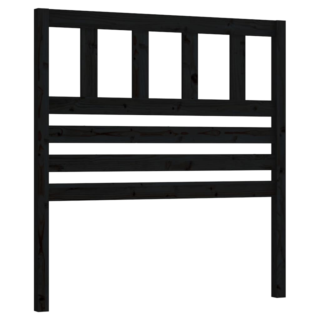 Bed Headboard | Black | Solid pinewood | Fits standard bed frames