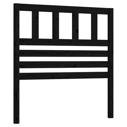 Bed Headboard | Black | Solid pinewood | Fits standard bed frames