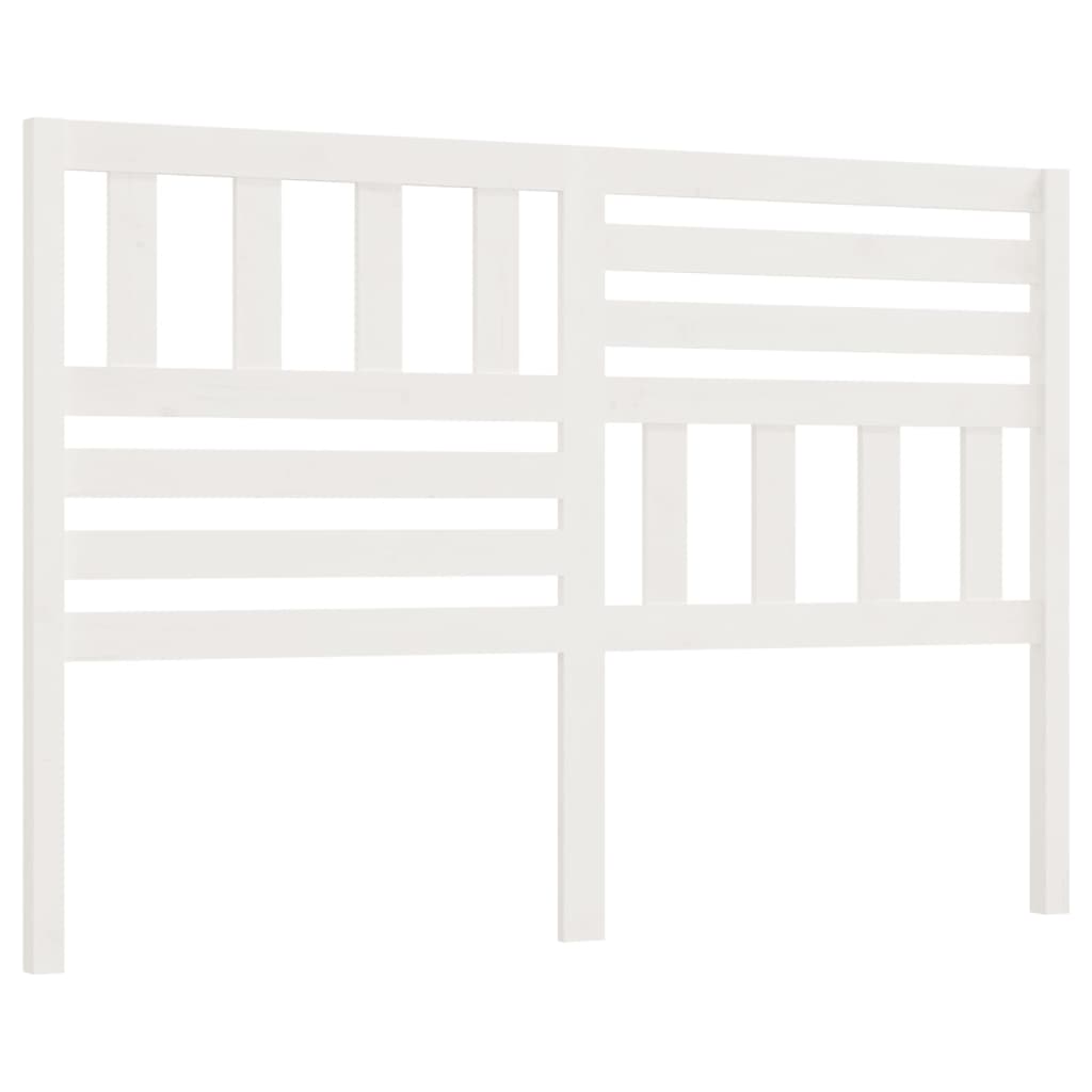 Bed Headboard | White | Solid Pine Wood | 126x4x100 cm | Durable