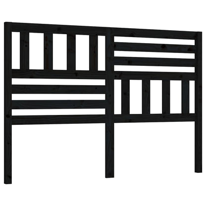 Bed Headboard | Black | Solid pine wood | 126x4x100 cm
