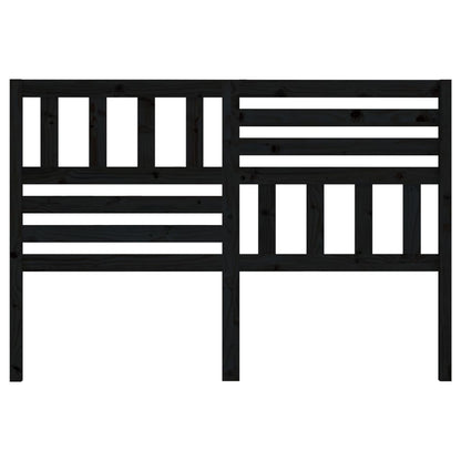 Bed Headboard | Black | Solid pine wood | 126x4x100 cm