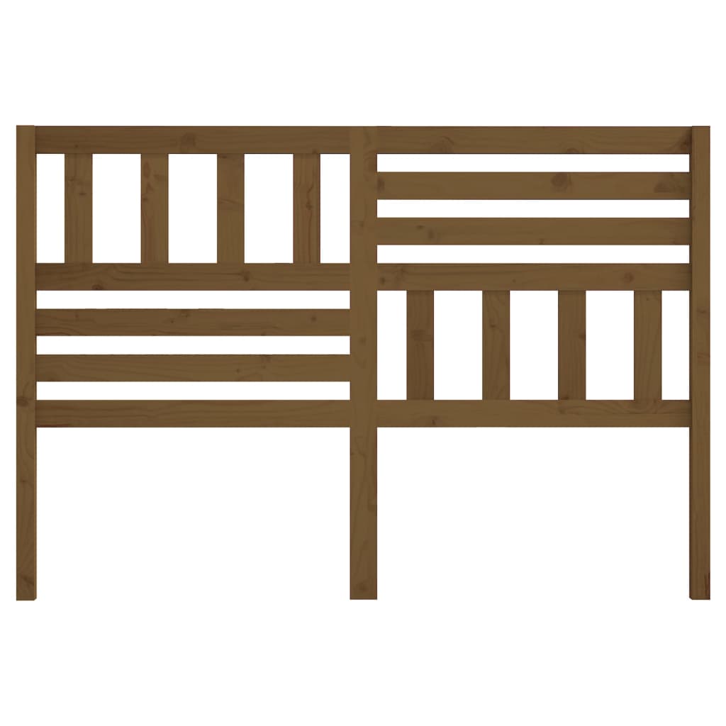 Bed Headboard | Honey Brown | Solid Pine Wood | Decorative Inlays