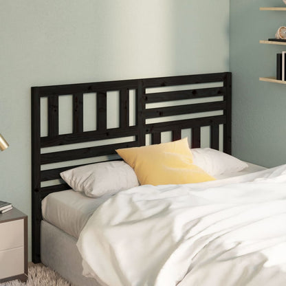Bed Headboard | Black | Solid pine wood | 146 cm x 4 cm x 100 cm
